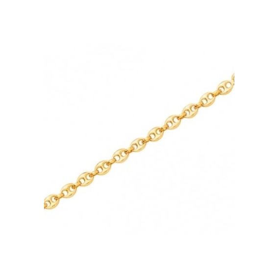 Bracelet ENVOL  or jaune 750 /°° mailles grains de café massives largeur 3.2 mm