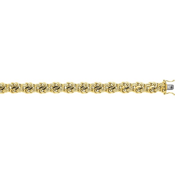 Bracelet QUENN or jaune 750 /°° mailles royales  largeur 12 mm