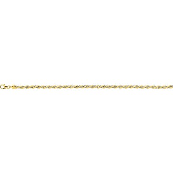 Bracelet NEVE or jaune or blanc  750/°° mailles corde et vénitienne diamètre 4 mm