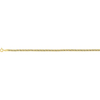 Bracelet or jaune or blanc  750/°° mailles corde et vénitienne diamètre 3,5 mm