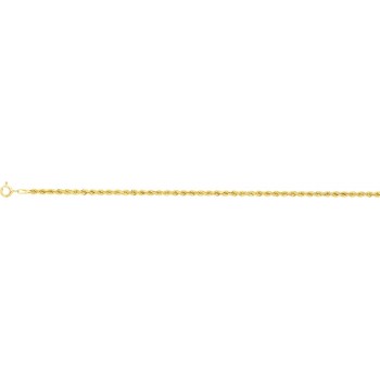 Bracelet EDERA  or jaune 750 /°° mailles corde diamètre 3 mm