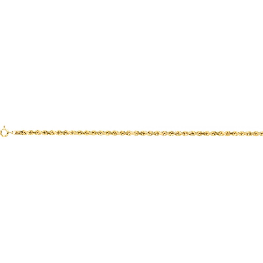 Bracelet EDERA or jaune 750 /°° mailles  corde diamètre 3.5 mm