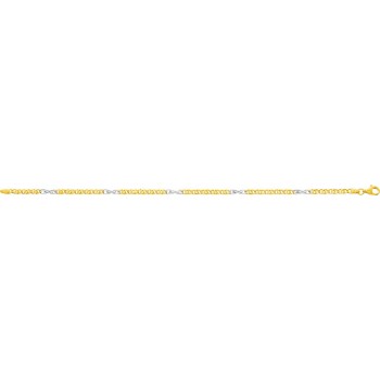 Bracelet FJORD or jaune or blanc 750 /°° mailles bâton et huit largeur 3 mm