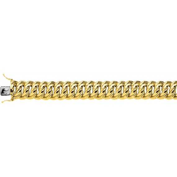 Bracelet AMERICA or jaune 750 /°° mailles américaines largeur 16 mm