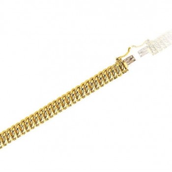 Bracelet AMERICA or jaune 750 /°° mailles américaines largeur 14 mm
