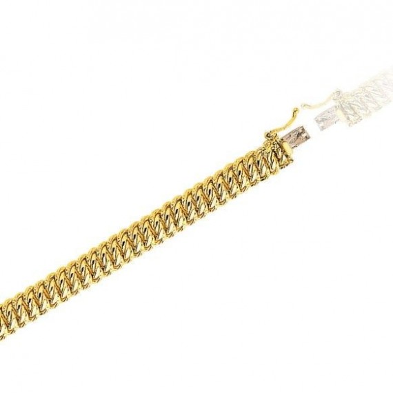 Bracelet AMERICA or jaune 750 /°° mailles américaines largeur 14 mm