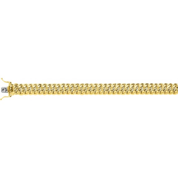 Bracelet AMERICA or jaune 750 /°° mailles américaines largeur 10 mm