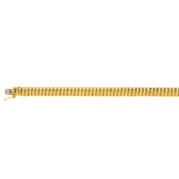 Bracelet AMERICA or jaune 750 /°° mailles américaines largeur 8 mm