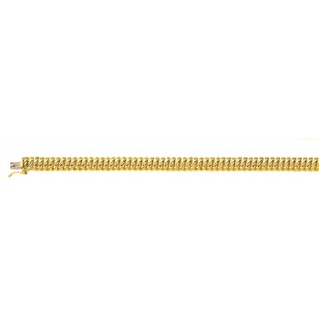 Bracelet AMERICA  or jaune 750 /°° mailles américaines largeur 7.5 mm