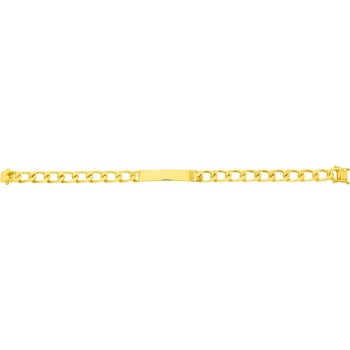 Bracelet THIBAUT or jaune 750/°° mailles  gourmette identité  largeur 6 mm