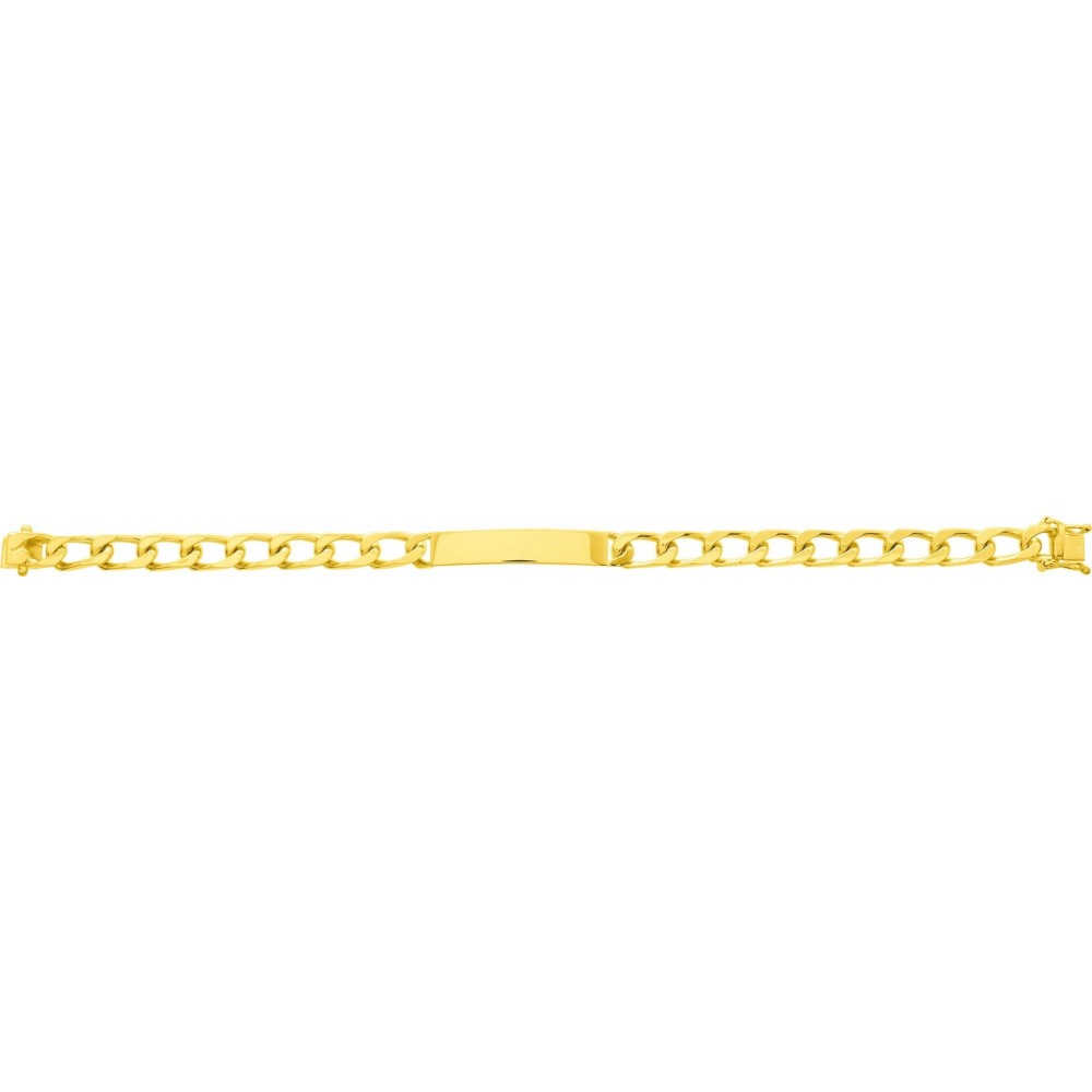 Bracelet THIBAUT or jaune 750/°° mailles  gourmette identité  largeur 6 mm