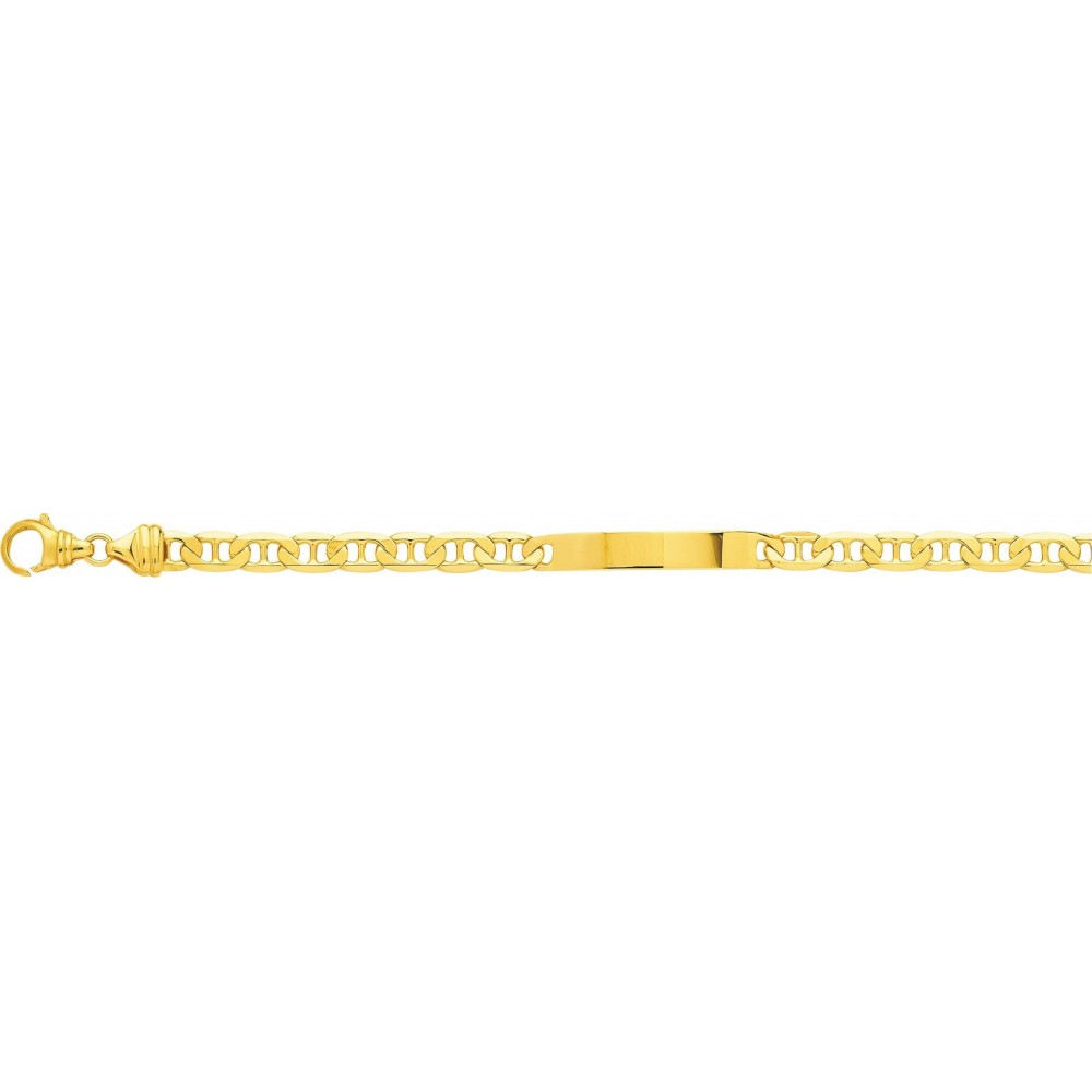 Bracelet QUENTIN or jaune 750/°° mailles marine barrette largeur 6 mm