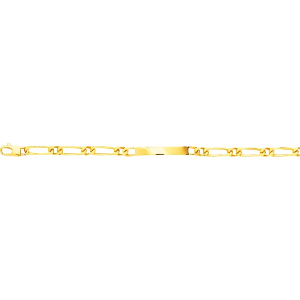 Bracelet MATTHIEU  or jaune 750/°° gourmette identité  largeur 5 mm