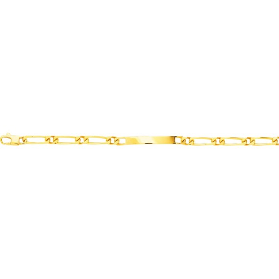 Bracelet MATTHIEU  or jaune 750/°° gourmette identité  largeur 5 mm