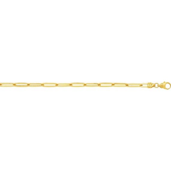 Bracelet JERRY  or jaune 750 /°° mailles forçat long largeur 3.8 mm