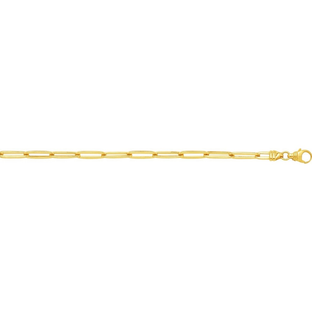 Bracelet JERRY  or jaune 750 /°° mailles forçat long largeur 4,4 mm
