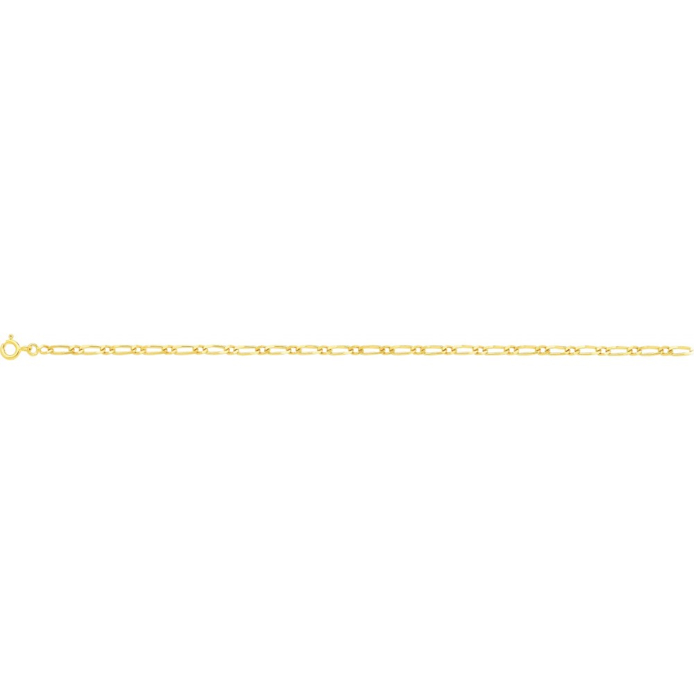 Bracelet or jaune 750 /°° mailles alternées largeur 2.5 mm