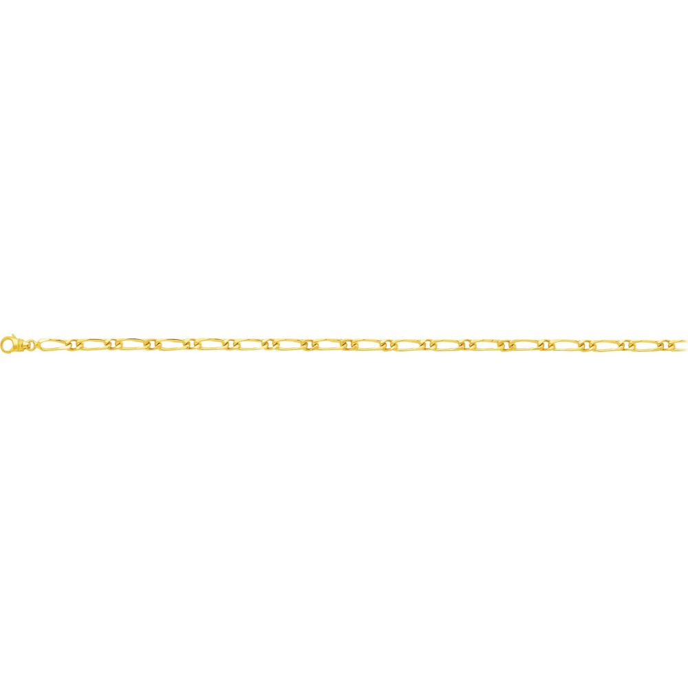 Bracelet PERSE or jaune 750 /°° mailles alternées 1+1 largeur 3 mm