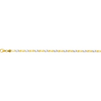 Bracelet BILL or jaune or blanc 750 /°° mailles alternées largeur 4.5 mm