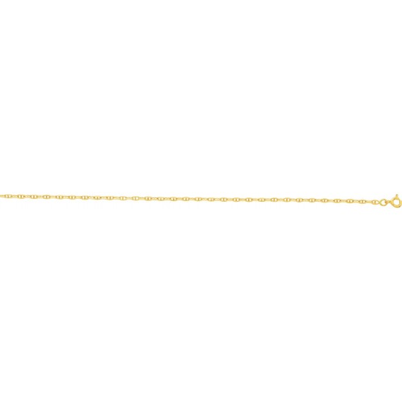 Bracelet ARIA or jaune 750 /°° mailles forçat barette largeur 2.5 mm