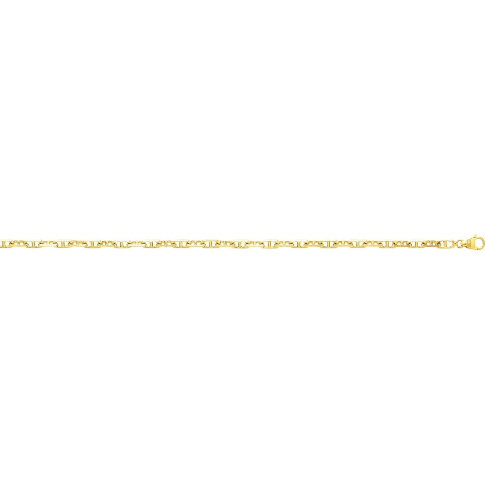 Bracelet ARIA or jaune 750/°° mailles forçat barrette largeur 4,5 mm