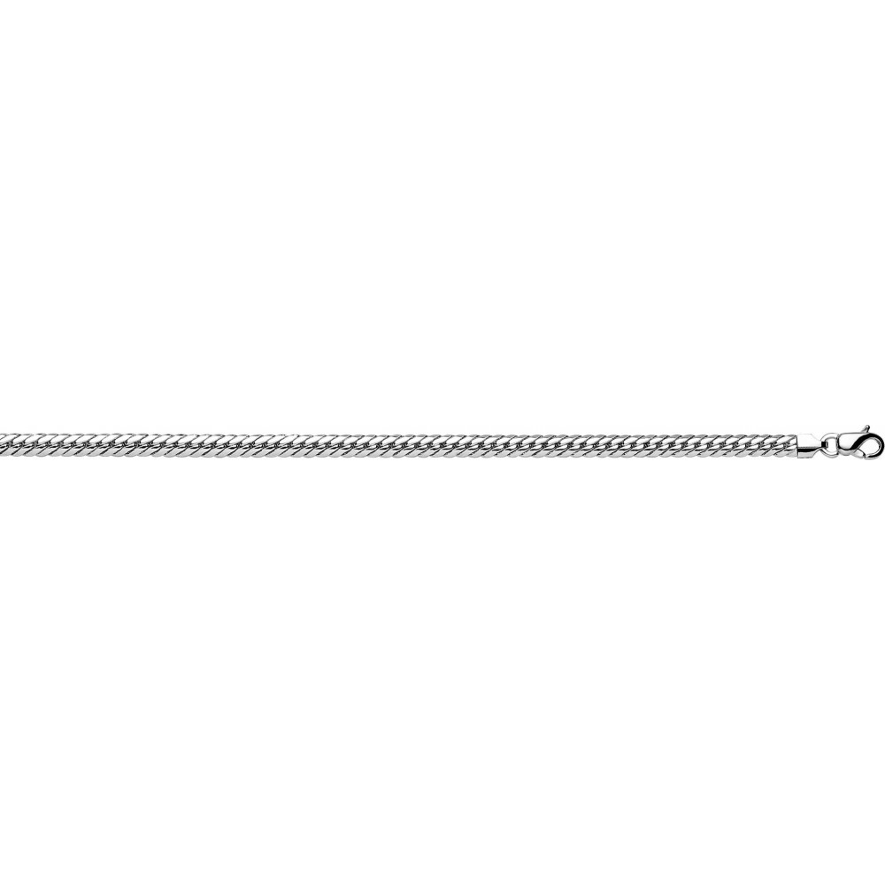 Bracelet FLORA or blanc 750 /°° mailles anglaises largeur 4.5 mm