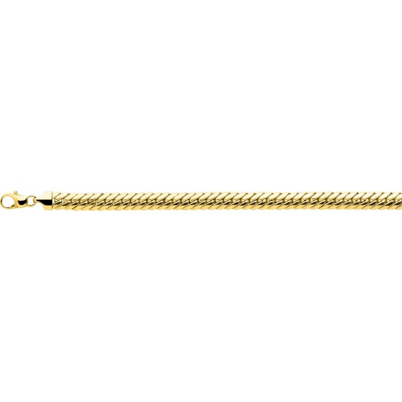 Bracelet FLORA or jaune 750 /°° mailles anglaises largeur 6.5 mm