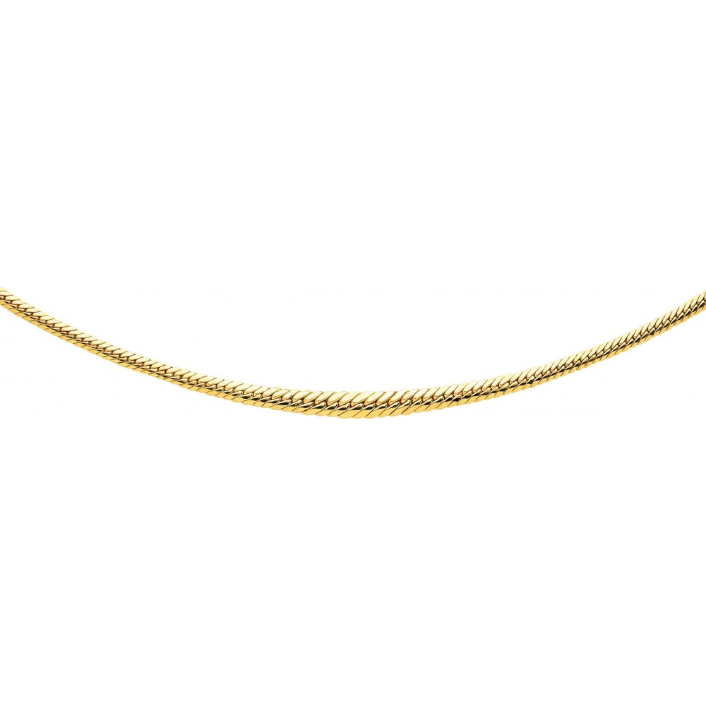Collier FLORA or jaune 750 /°° mailles anglaise centre 6,5 mm