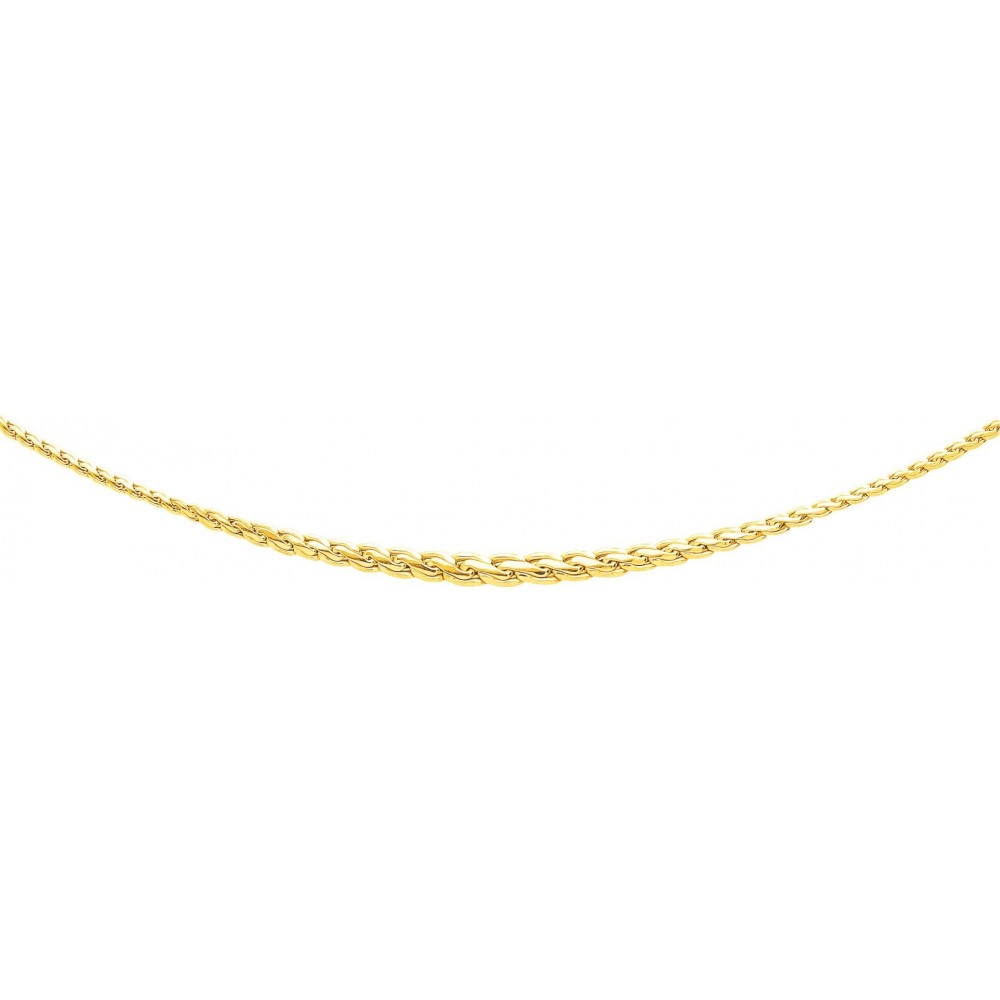 Collier SALMA or jaune 750 /°° mailles ""S"" centre 4 mm"