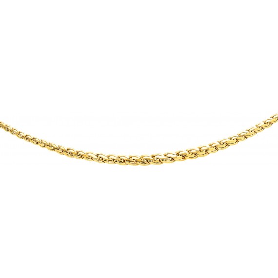 Collier SALMA or jaune 750 /°° mailles ""S"" centre 7 mm"