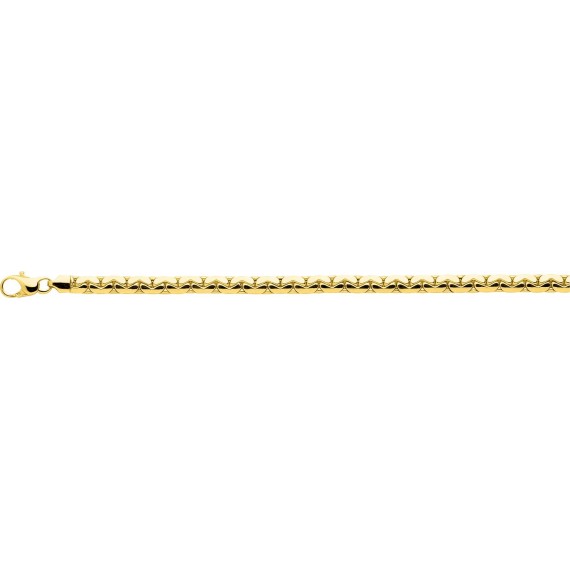 Bracelet ISOLA or blanc 750 /°° mailles haricot largeur 4.5 mm