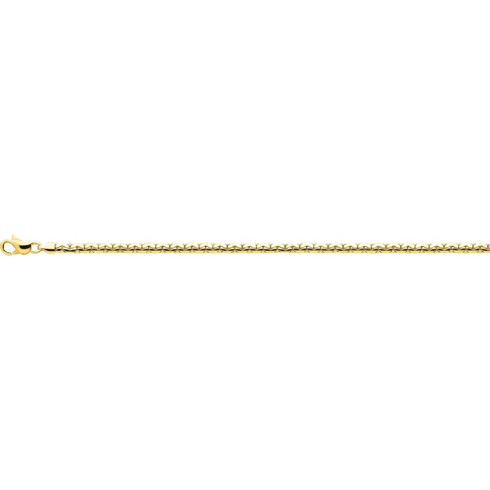 Bracelet ISOLA or jaune 750 /°° mailles haricot largeur 3 mm