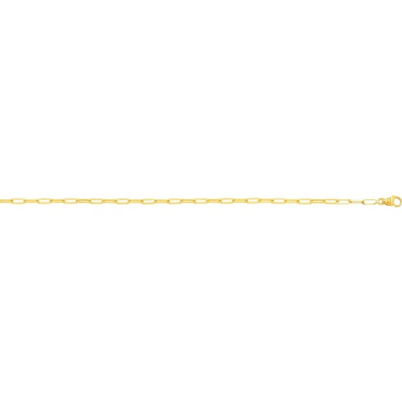 Bracelet JERRY or jaune 750 /°° mailles forçat long largeur 2,6 mm