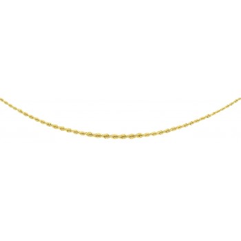 Collier FIONA or jaune 750 /°° mailles corde centre 4 mm