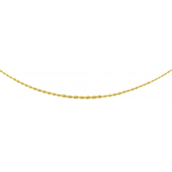 Collier FIONA or jaune 750 /°° mailles corde centre 4 mm