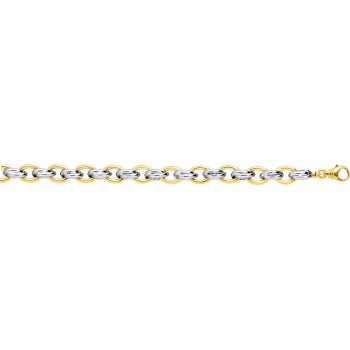 Bracelet HARRIET or jaune or blanc 750 /°° mailles ovales largeur 9 mm