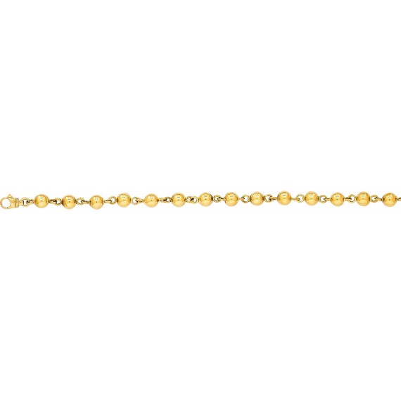 Bracelet GRACE or jaune 750 /°° mailles boules diamètre 6 mm