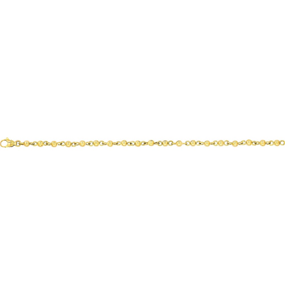 Bracelet  GRACE  or jaune 750 /°° mailles boules diamètre 4 mm