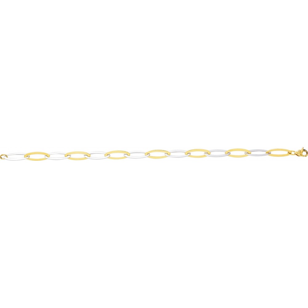 Bracelet AINARA or jaune or blanc 750/°° maille fantaisie