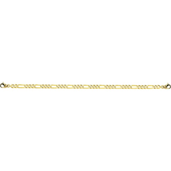 Bracelet ELVIS  or jaune 750/°°  mailles alternées 1+3 ultra- plates largeur 4 mm