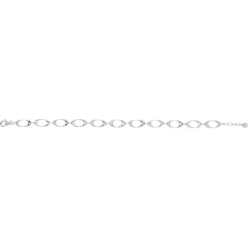 Bracelet ALMIRA  or blanc 750 /°° mailles ovales biseautées