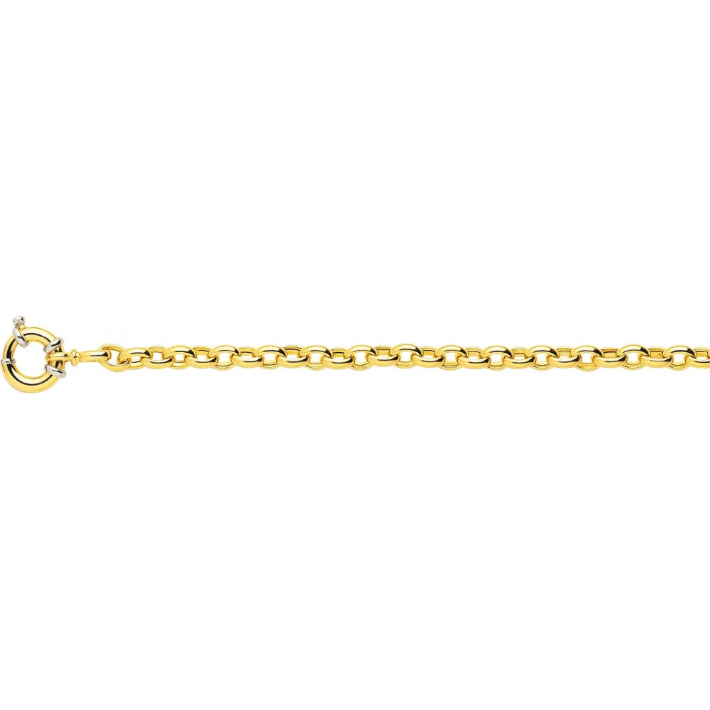 Bracelet or jaune 750 /°° mailles jaseron ovale diamètre 6 mm
