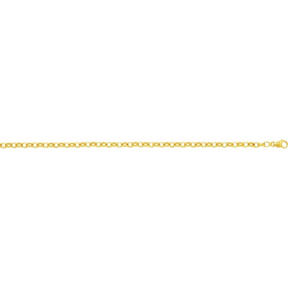 Bracelet ALESSIA or jaune 750/°° mailles jaseron massives largeur 3 mm
