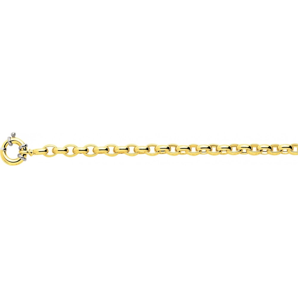 Bracelet TINA or jaune 750 /° mailles jaseron ovales largeur 6,5 mm