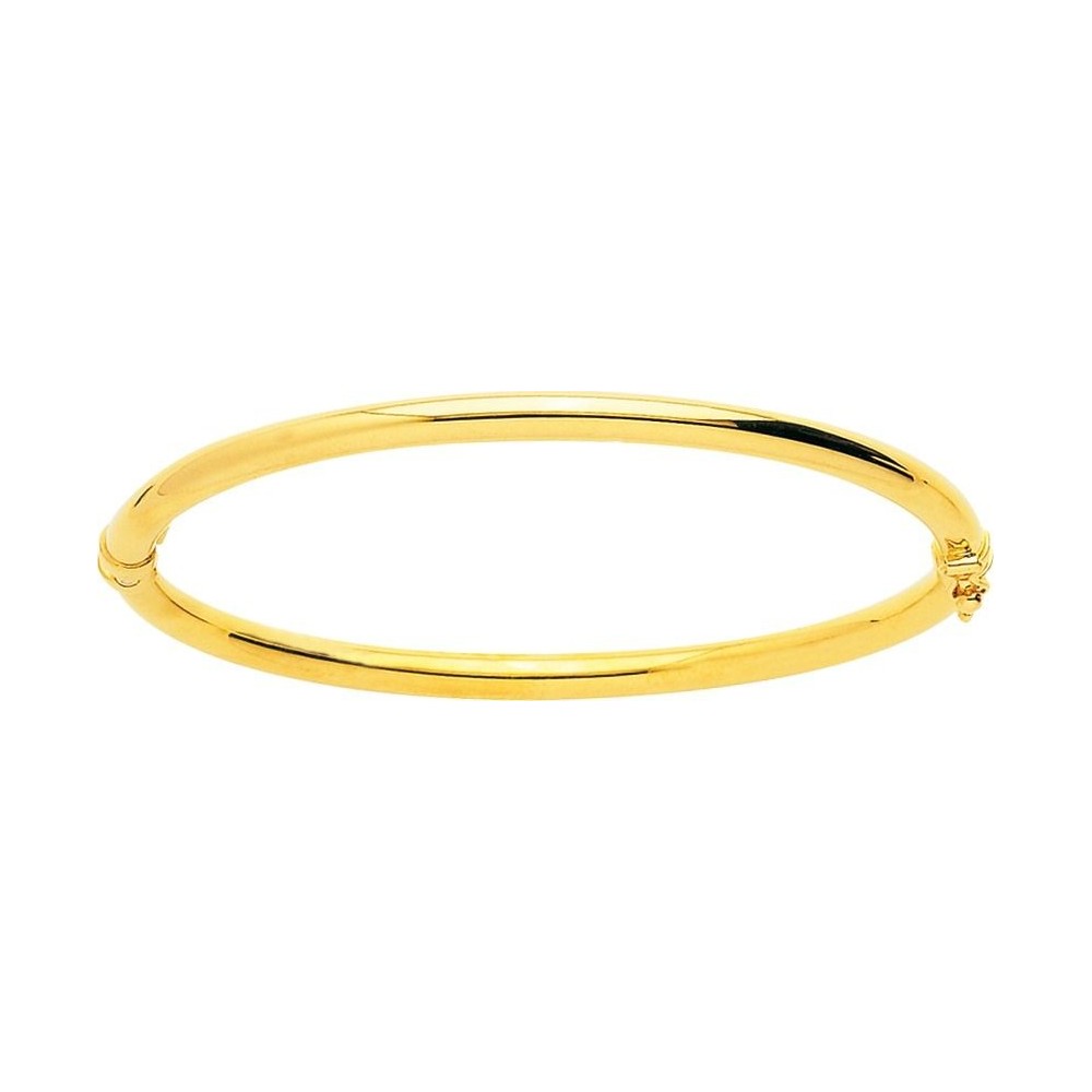 Bracelet CAMELIA  or jaune 750 /°° jonc ouvrant largeur 4 mm