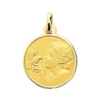 Médaille GASPARD Ange or jaune 750 /°° diamètre 16 mm