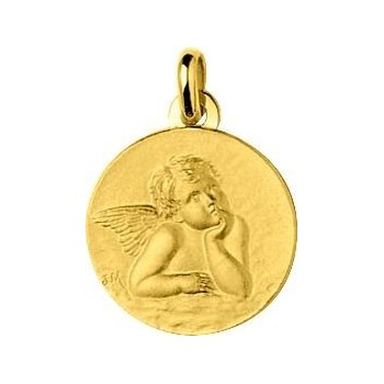 Médaille EMMANUEL Ange or jaune 750 /°° diamètre 16 mm