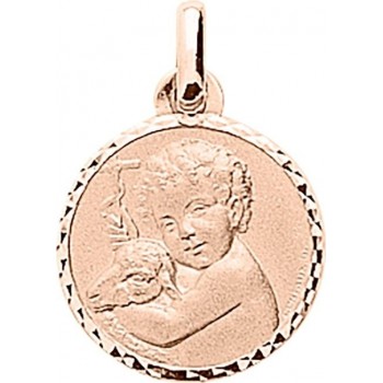Médaille CEDRIC Ange or rose 750 /°° diamètre 15 mm