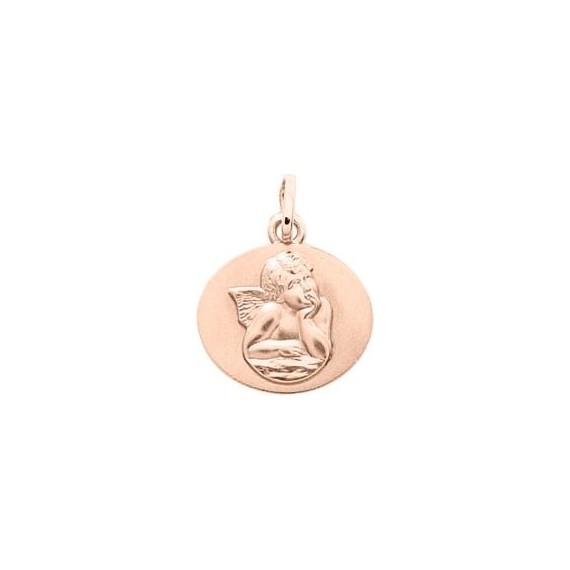 Médaille ALAIN Ange or rose 750 /°° dimensions 16 mm x 15 mm