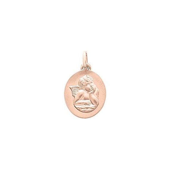 Médaille ADRIEN Ange or rose 750 /°° dimensions 18 mm x 12 mm